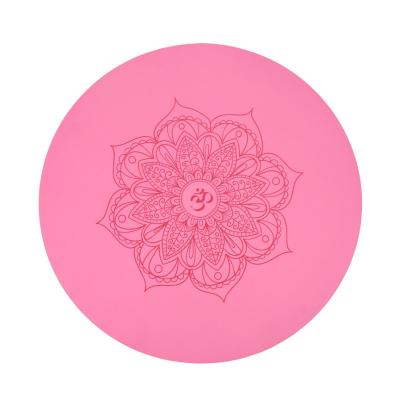 China Yoga Meditation Mat Hot Sales Anti Slip Custom Printed Meditation Cushion PU Natural Rubber Round Meditation Mat for sale