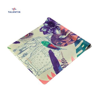 China 2021 Customized Non-slip Printing Faux Suede Foldable Rubber Yoga Mat Folding Eco Friendly Natural Rubber Yoga Mat Drop Shipping for sale