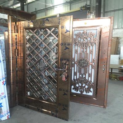 China Luxury Swing Double Open 304 SS Stainless Steel Gate Door Stainless Steel Entry Door Design In Guangzhou for sale