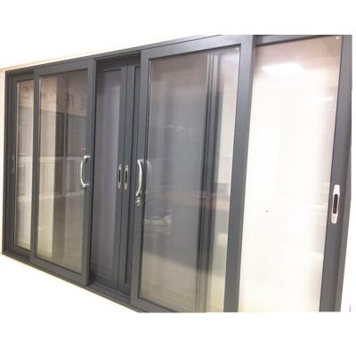 China Sliding Heavy Duty Triple Track Double Glazing Sliding Price Aluminum Glass Patio Door for sale