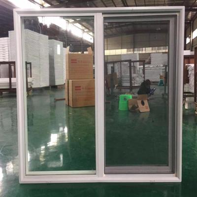 China Sliding Vinyl Windows, America Style Used Single Tempered Glass PVC/Vinyl Windows PVC Sliding Windows With Grille for sale