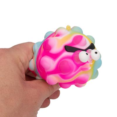 China Educational Toy Latest Designsilicone Push Pop Funny 3d Bubble Stress Balls Rainbow 3d Stress Balls Wiggle Toy Wholesale for sale