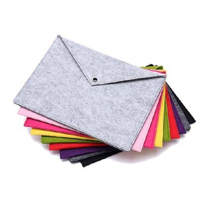 China High Quality Button Design Felt Envelope Snap Bag Felt Laptop Envelope Sleeve Bag Felt A3 A4 Folder Document Holder for sale