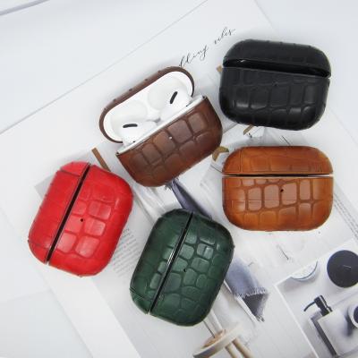 China Protective Leather Case For Airpods Real Leather Case For Airpods Pro Cover Device Leather Case For Apple Airpod Pro 3 for sale