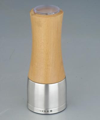 China High Sustainable Natural Color Wooden Pepper Mill Salt and Pepper Grinder Salt and Pepper Shaker EB779W for sale