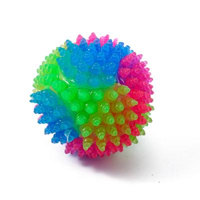 China Wholesale Teddy Sound Small Dog Toys Pet Ball Solid Rubber Band Flash Toy Ball Interactive Plastic Dog Training for sale