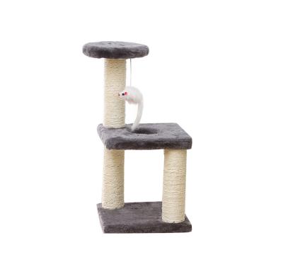 China Wholesale Sisal Models Three Tier Middle Cat Climbing Frame Cat Platform Toy Cat Jumping Tree FRB-CTR-02 for sale