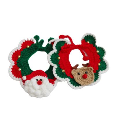 China Christmas Collar Cat Wool Dog Collar Common New Year Pet Woven Decoration For Pet for sale