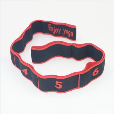 China Factory Price Yoga Pilates Stretch Exercise Workout Multiloop Elastic Stretch Strap Flexible Band With Digital Printed for sale