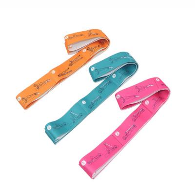 China Workout Exercise Training In Exercise 8 Loops Yoga Running Correct Posture Pull Strap Elastic Band Stretching Strap With Action Printing for sale