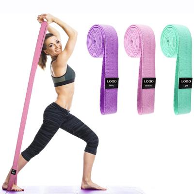 China Workout Exercise Shaping Custom 3pcs Body Workout Yoga Belt Cloth Loop Exercise Pull Up Aid Bands Long Resistance Bands Set for sale