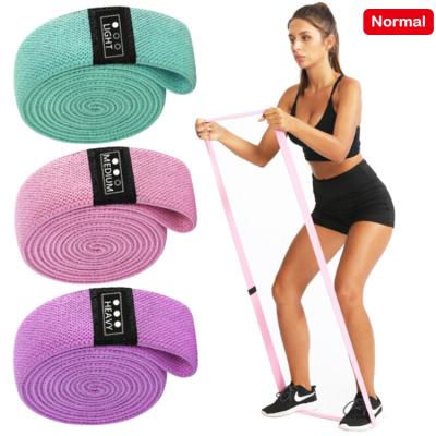 China Custom Logo Fabric Pull Up Assist Elastic Band Durable Gym Fitness Loop Exercise Bands Long Set Home Gym Cotton Resistance Bands for sale