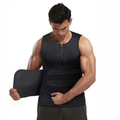 China Workout Suit Body Shaper Waist Trimmer Belt Compression Sauna Vest And Trainer Hot Sweats Waist Warmer For Men for sale