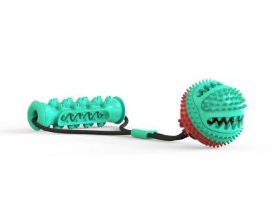 China Viable Interactive Dog Teeth Cleaning Bite Toy Ball Durable Rubber Dog Chew Toys For Aggressive Training for sale