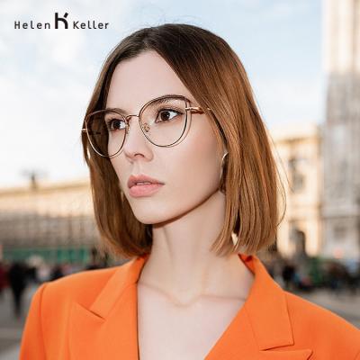 China For Reading Glasses Lightweight Shiny Silver Metal Optical Glasses Frame For Women for sale