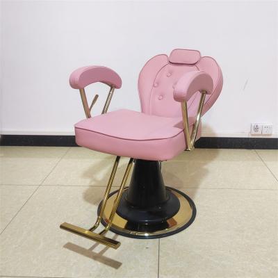 China Dongpin gold hairdresser chairs set metal hair salon furniture stainless steel modern luxury salon chair for sale for sale