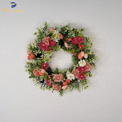 China Environmental Friendly Artificial Flower Garlands With Mixed Decorations Door Garlands For Ornamental for sale