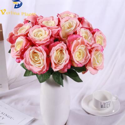 China Stage Environmental Friendly Wedding Bouquet Different Size Decorative Silk Artificial Rose Flower for sale