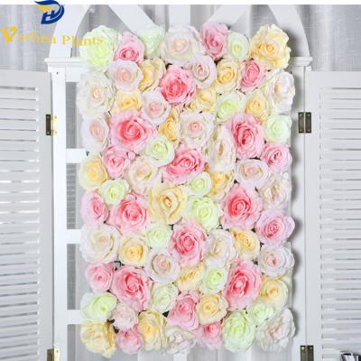 China Customized Environmental Friendly Artificial Colorful Silk Flower Decoration Wedding Flower Backdrop for sale