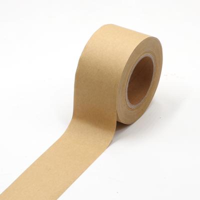 China Wood Pulp Box Tape Waterproof Pure Water Activated Kraft Tape Cardboard Sealing Tape for sale