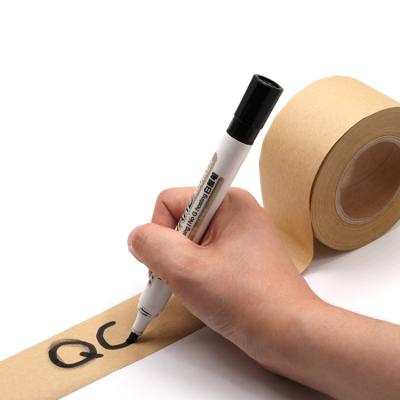 China ECO Wood Pulp Box Tape Waterproof Pure Custom Water Activated Kraft Tape Cardboard Sealing Tape for sale