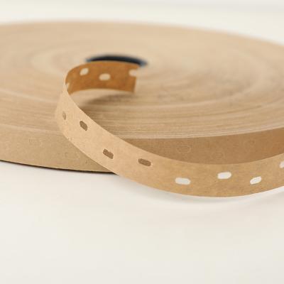 China Waterproof ECO Gum Tape Veneer Tape Perforated Dry Veneer Tape For Plywood With Oval And Round Holes for sale