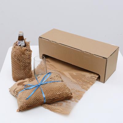 China Recyclable Recyclable Honeycomb Paper Wrapping Kraft Paper Packing Cushion Paper Set for sale