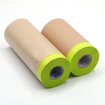 China 200mm Width Moisture Proof Drape Tape Masking Painter Pretaped Draped Masking Wrapping Paper for sale