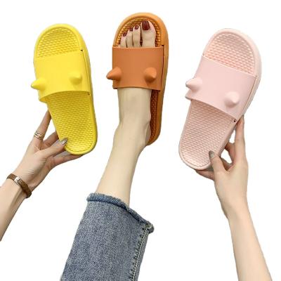 China CUSHIONING 2021 creative cute soft little devil summer home slippers couples women slippers for sale