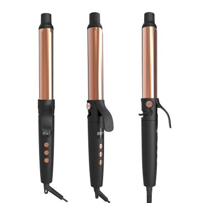 China Wholesale Professional Hair Curler Smart Timer Hair Curler Rose Gold Titanium 1.25 Inch Barrel Magic Wand Curling Iron for sale