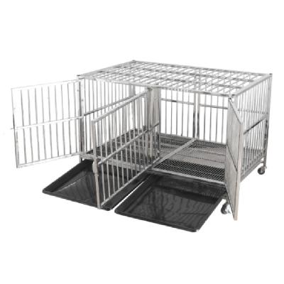 China Breathable Wholesale Folding Stainless Steel Portable Animal Dog Cage / Kennel for sale