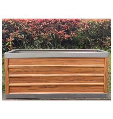 China Wholesale High Quality Modern Garden Metal Wooden Box Aluminum Alloy Flower Box For Street Decoration for sale