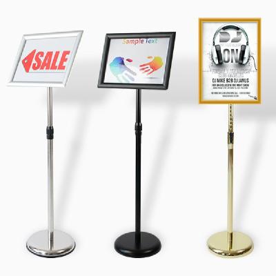 China Concise Billboard Menu Advertising Equipment Rack Pole Poster Floor Display Stand for sale