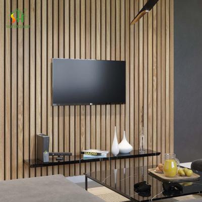 China Spot Goods Modern 3D Mdf Acoustic Wall Panel Eco-Friendly Interior Decoration Acoustic Wall Panel for sale