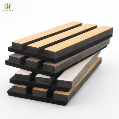 China New Arrivals Office Studio Akupanel Wooden Slatted Sound Absorbing Proofing Boards Wood Slat Wall for sale