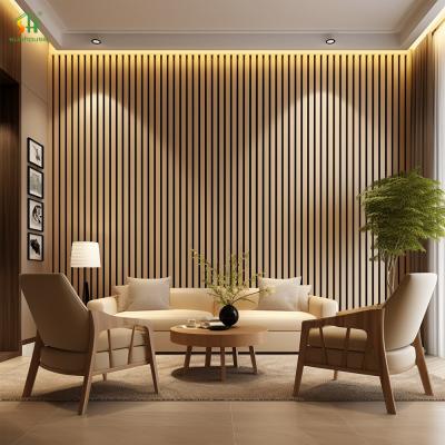 Κίνα High Quality Waterproof Fireproof Interior Wall Decoration Panel Acoustic Panel Wooden Sound Isolation Slat Wall Panel προς πώληση