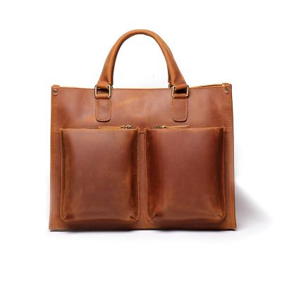 China Crazy Multificational Luojia Vintage Horse Leather Briefcases For Men for sale