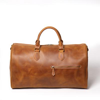 China 2021 Vintage Duffel Bag Wholesale Crazy Horse Leather Bag Travel Bag For Men Real Leather Product for sale