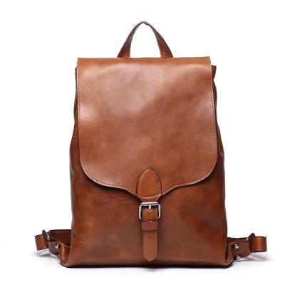 China Stitching Stitch Luojia Men's Leather Backpack Duffel Bag Vintage for sale