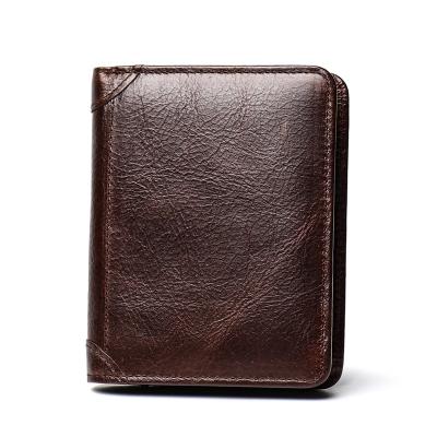 China 2019 No Wallet Minimalist Purse Coffee Men's Genuine Leather Wallet for Men for sale