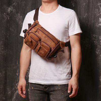 China The High Quality Wholesale Price Fashion Genuine Leather Men Chest Bag In Messenger Shoulder Travel Crossbody Sling Bag for sale