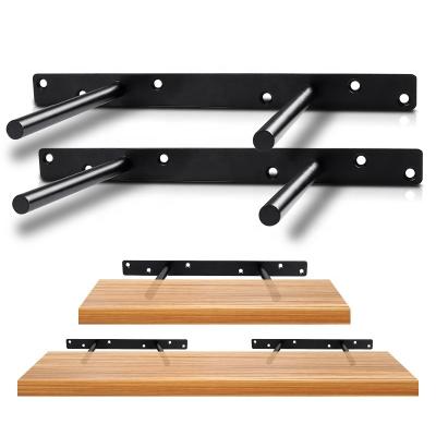 China Heavy Duty Mild Steel Solid Steel Hidden Floating Metal Wall Mounted Shelf Brackets for sale