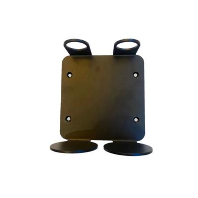 China Wall Mounted Mild Steel Steel Black Powder Coated Hotel Shampoo Soap Metal Bottle Holder Bracket for sale