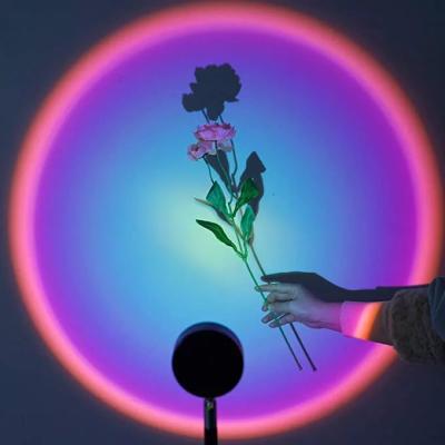 China 2021 modern romantic hot sale rainbow tripod sunset light table lamp RGB wall floor light for sale