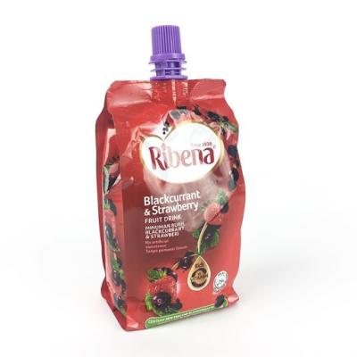 China Recyclable Customized Recyclable Heat Seal Block Plastic Bottom Stand Up Spout Pouch For Drinking Jam Fruit Liquid And Juice Packaging for sale