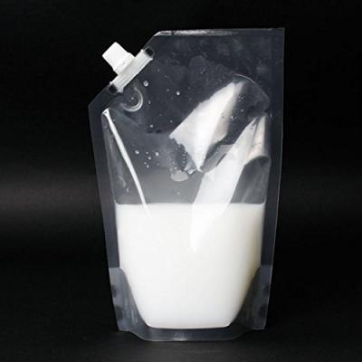 China Customized Recyclable Clear Moisture Proof Recyclable Yogurt Milk Stand Up Spout Pouch Liquid With Handle for sale