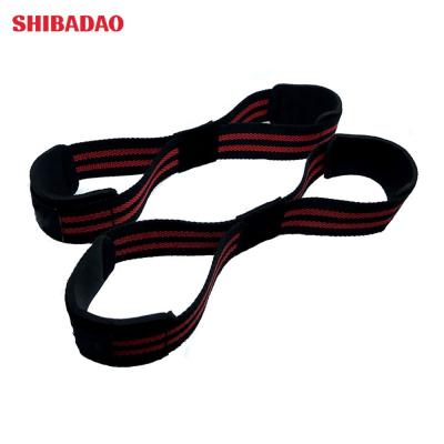 China SaFit Durable Lifting Straps - Figure 8 Gym Fitness Bodybuilding Neoprene Wrist Support Weight Lifting Straps for sale