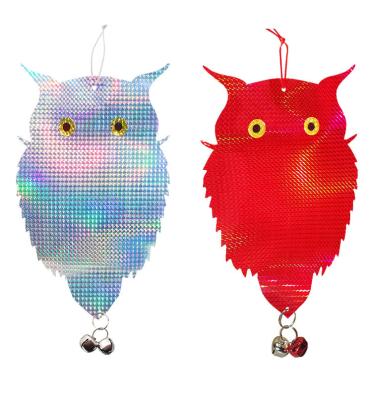 China Sustainable Hot Sale Factory Promotional Garden Supplies Hanging Double Sided Reflective Laser Bird Repelling Owl for sale