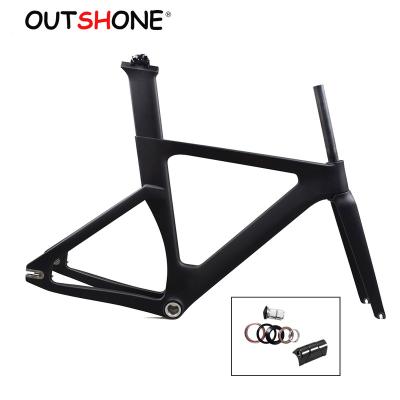 China BMX outperformed carbon track sight fixed speed bike frame BSA with fork road carbon frames 49/51/54 cm carbon track bike frameset for sale