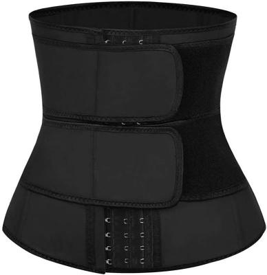 China Viable Women Plus Size Two Strap Black Belt 100% Latex Double Waist Trainer for sale